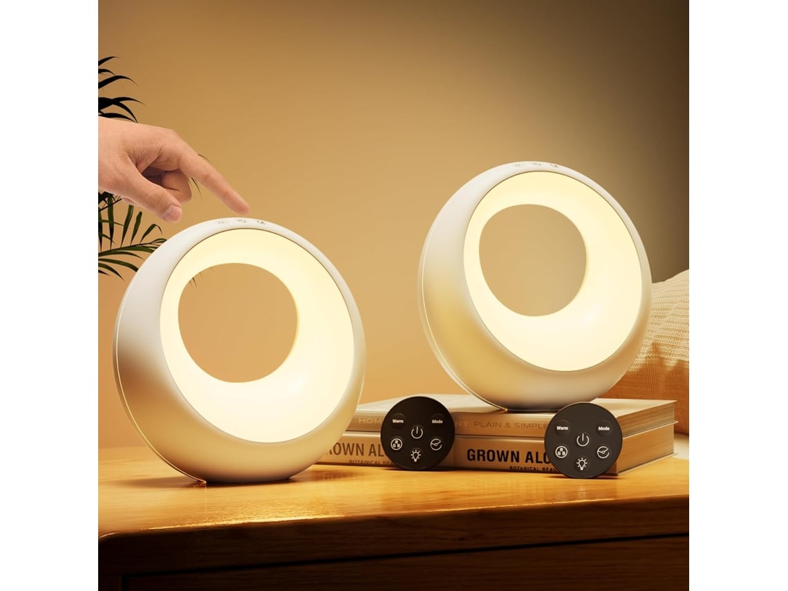 Conjunto De 2 Luminárias De Cabeceira Led Rgb Sem Fio E Reguláveis ​​com Controle Remoto, Recarregáveis ​​via Usb (para Quarto)
