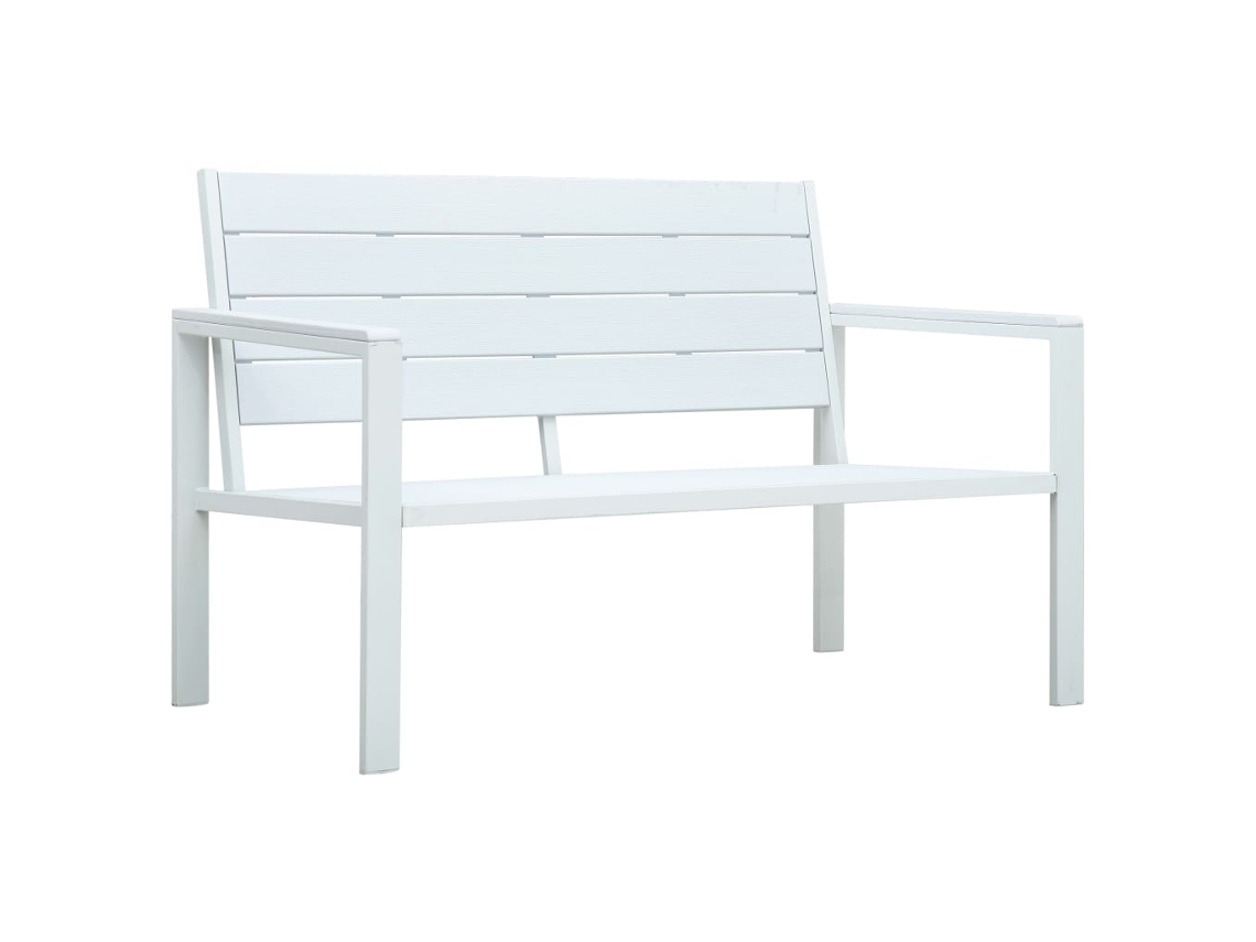 Banco de jardín 120 cm blanco efecto madera DKD Home Decor