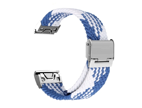 Correa Trenzada Flexible para Garmin Instinct Crossover Azul y Blanco