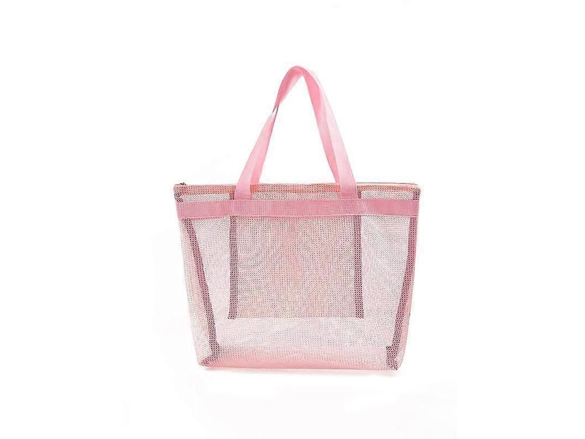 Bolso de playa grande plegable de lona transparente, bolso de hombro reutilizable para compras, almacenamiento de juguetes, organizador de arena GOKOCO