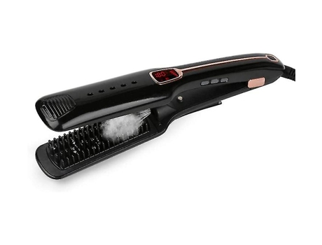 Plancha de pelo de cerámica con turmalina iónica, plancha infrarroja con pantalla Digital LED, color negro BISBISOUS