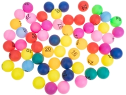 Juego de 90 bolas de plástico coloridas y numeradas.