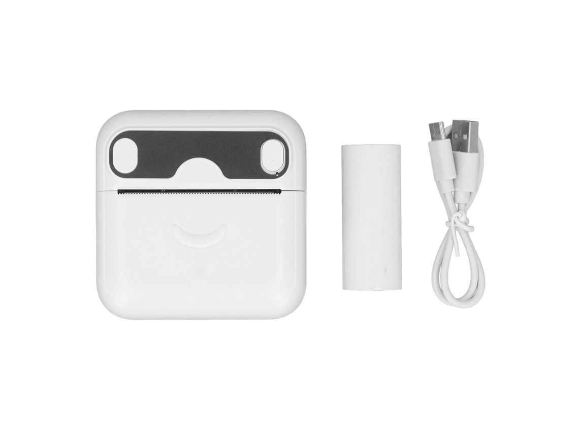 Mini Impresora Portátil Bluetooth Sin Tinta Para Recopilación De Notas De Errores, Blanca Con Papel.