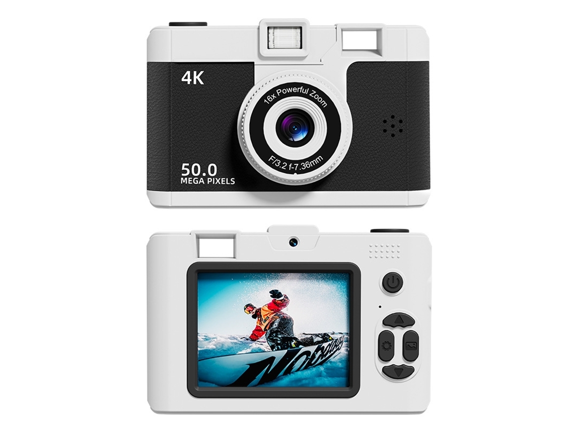 Cámara Digital Doble Frontal Y Trasera Con Grabación De Vídeo Y Zoom 16x Negra Veanxin