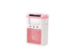 Ventilador portátil Digitallab con carga USB, humidificador, refrigeración y ajuste de viento de tres velocidades (rosa)