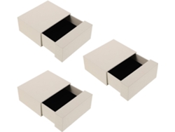 Nuobesty Juego De 3 Elegantes Cajas De Joyería De Papel Blanco, Organizador De Cajones Para Anillos Y Pendientes.