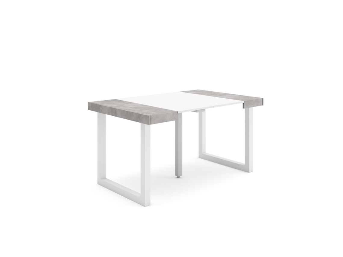 Mesa Consola extensible 140 Para 6 comensales Patas madera maciza Cemento SKRAUT HOME