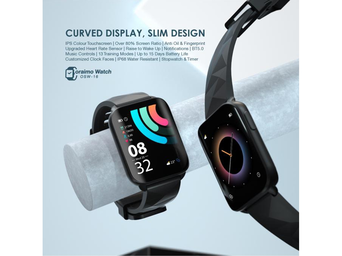 Reloj Inteligente Oraimo Watch De 1,69 Pulgadas Con Pantalla Ips Y Certificación Ip68, Además De Ser Un Monitor De Actividad Física Y Una Pulsera Deportiva.