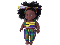 Yncm-muñeca Bebé Reborn Africana Niña De Piel Negra Pelo Rizado De Vinilo 30cm Juguete Infantil