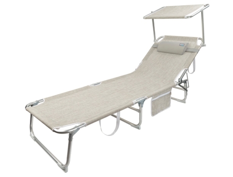 Tumbona AKTIVE Beach (Beige - Aluminio y Tela Sintética - 188 x 58 x 30 cm)