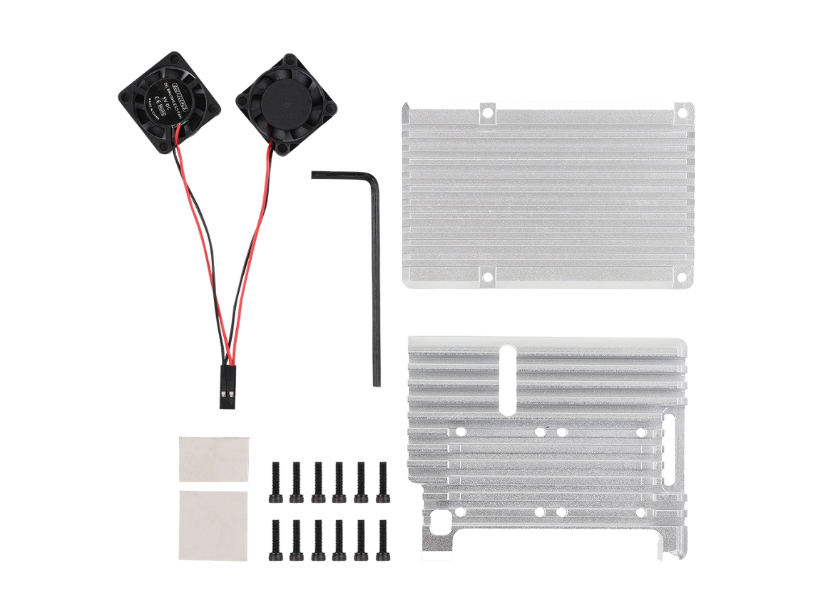 Estuche de aluminio para Raspberry Pi 4b (protección, doble refrigeración)