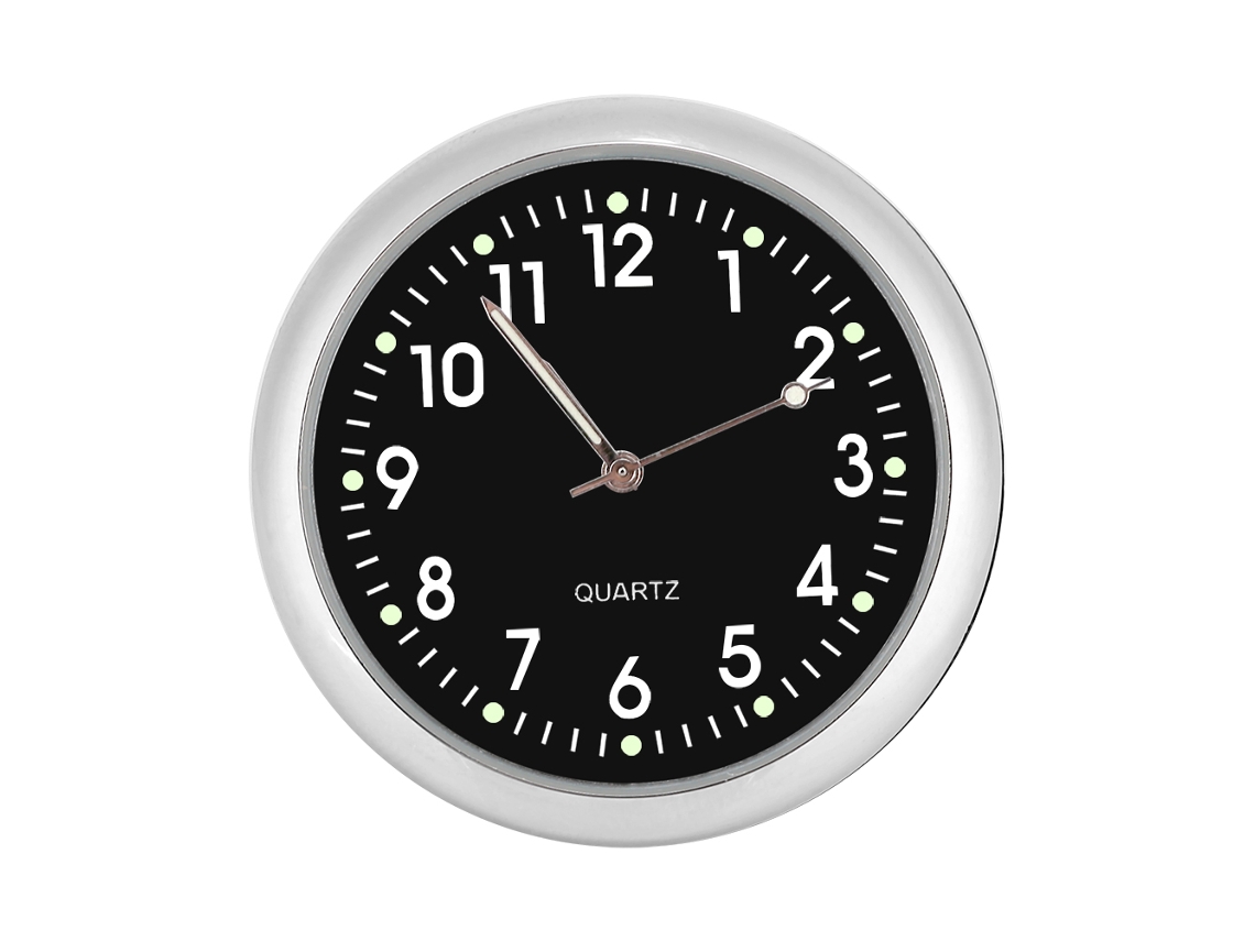 Reloj De Coche Digital Pequeño De Cuarzo Con Manecillas Y Luz Nocturna.