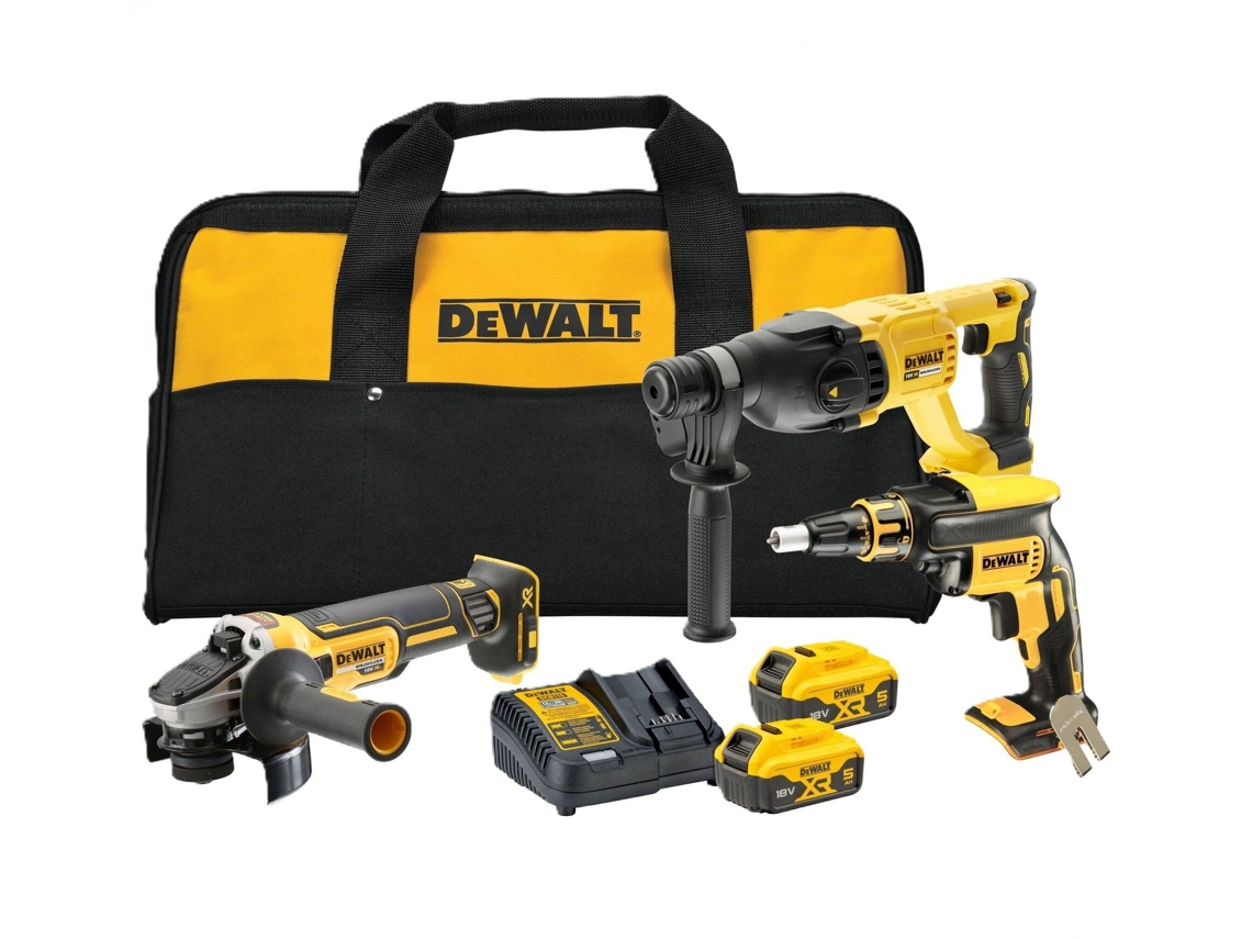 Kit Aparafusadora Dcf620 Rebarbadora Dcg405 Martelo Dch133 2x5.0ah Carregador Refª Dck304p2 Qw Dewalt