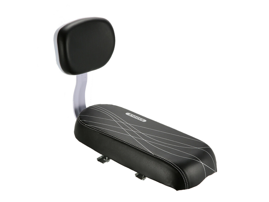Asiento Trasero Para Bicicleta Con Respaldo Acolchado De Cuero Sintético Pu Para Portaequipajes Trasero