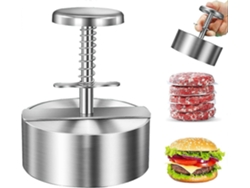Molde ajustable para prensar hamburguesas, ideal para la cocina profesional.