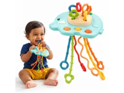 Juguete Sensorial Montessori Para La Dentición Con Cuerda Para Bebés De 6 A 12 Meses, Desarrolla La Capacidad De Agarre, Diseño De Elefante Czhhmart
