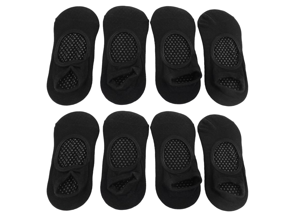 2026-4 Pares Calcetines Anti-deslizantes Para Mujer Ideal Para Pilates Barre Ballet Danza Entrenamiento Barefoot Talla Única Negro