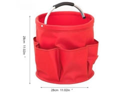 Cesta de almacenamiento plegable y portátil para camping, picnics y organización de herramientas (abierta / roja) Czhhmart