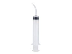 Jeringa de irrigación dental desechable con punta curva, 12 cc, 10 unidades, para uso profesional.