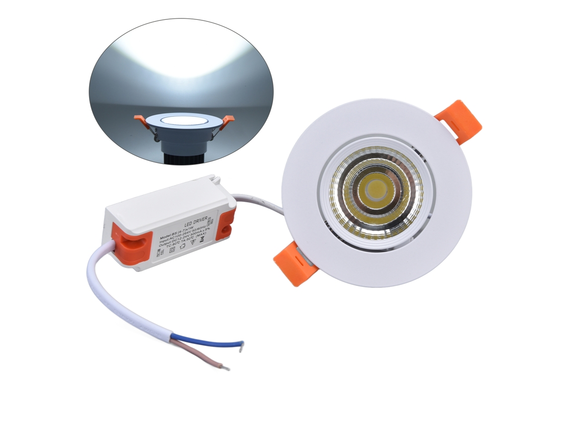 Rebe-lámparas Led Empotrables 7w Ángulo Ajustable Luz Suave Ahorro Energético Fácil Instalación