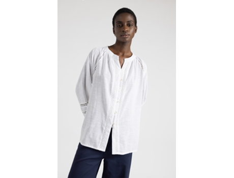 Blusa de Mujer THROTTLEMAN Algodón Blanco (M)