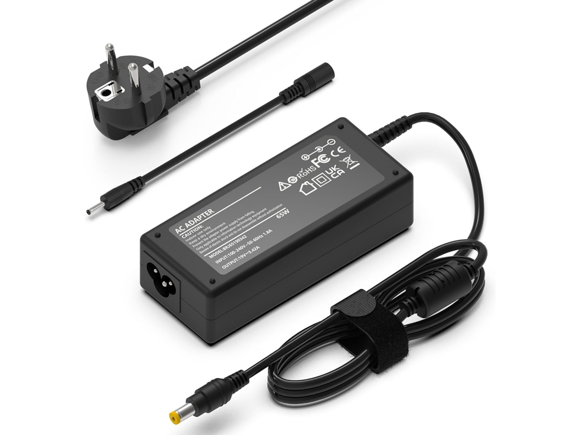 ZRUXE Cargador para Acer Aspire E1 E14 E15 E5 Es1 R14 R7 S3 V3 V5 V7 Series 65W 5.5*1.7Mm-Negro