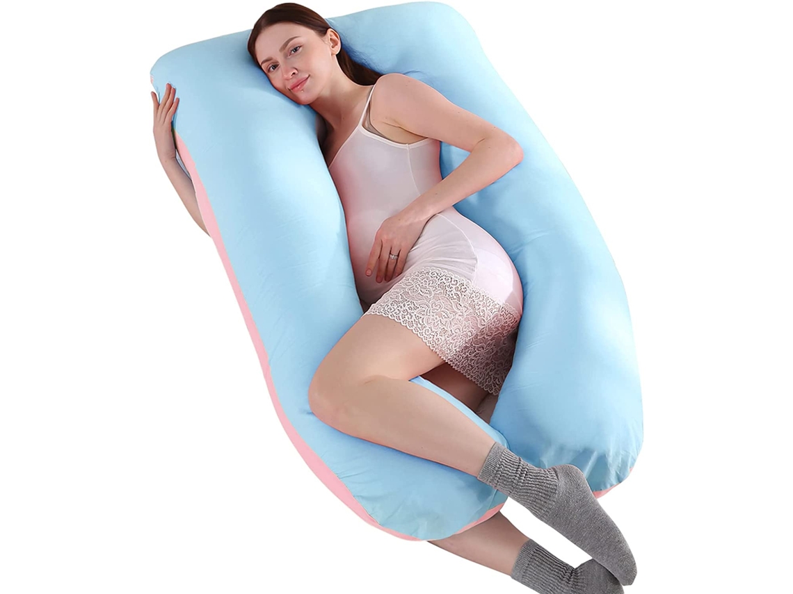 Almohada En Forma De U Para Embarazadas, De Algodón, Cómoda Para Dormir De Lado