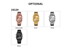 Relógio De Quartzo Unissex Pulseira De Silicone Casual Ouro Rosa 50m À Prova D'água