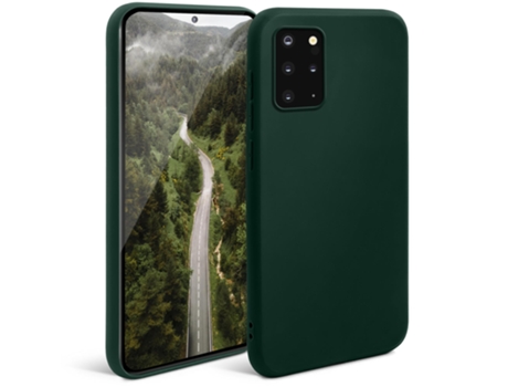Funda de Silicona de la Serie Minimalista MOOZY para Samsung S20 Plus Verde Medianoche – Funda Delgada de TPU Suave con Acabado Mate