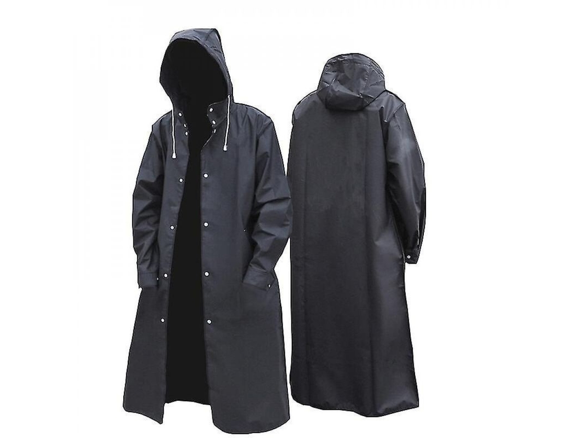 2026-impermeable Largo Para Adultos De Moda Negra Con Capucha Para Senderismo, Viajes Y Pesca Al Aire Libre Xxxl Negro