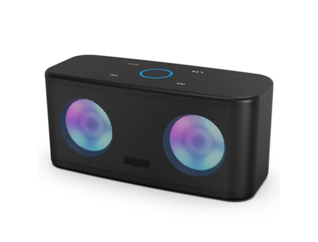 Altavoz Bluetooth altavoz inalámbrico portátil con sonido y graves HD de 12 W resistente al agua IPX4 tiempo de reproducción de 20 horas negro BISB...