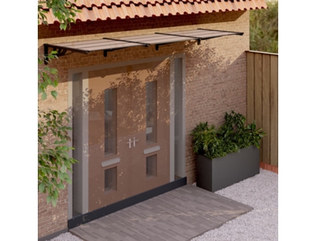 MAISON EXCLUSIVE Marquesina de puerta policarbonato negro 297,5x90 cm