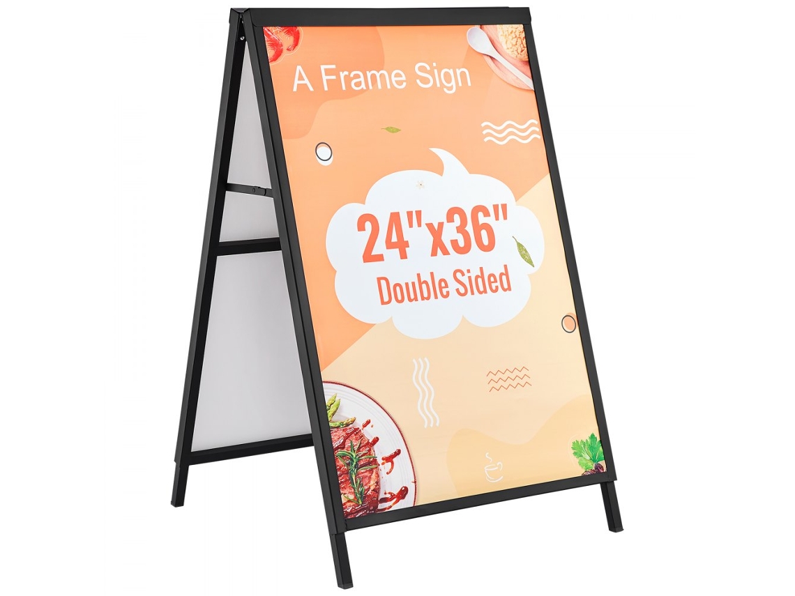 Expositor publicitario plegable de acero de 61 x 91 cm para restaurantes, bares y eventos Tekmaquinas