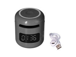 Altavoz Portátil Bt Jm01 Con Reloj, Pantalla Led, Radio Y Despertador Multifuncional - Negro