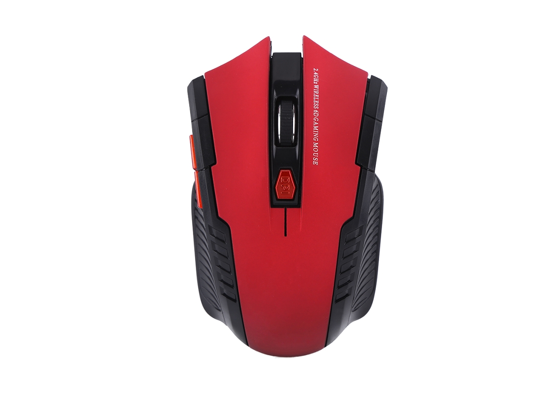 Ratón Inalámbrico Óptico Para Juegos, Portátil, 2,4 Ghz, Con 6 Botones, Ajustable, 800/1200 Ppp, Rojo.