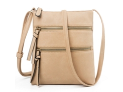 Bolso de viaje mediano de piel para mujer, color marrón (8,26 x 7,8 x 1,96 pulgadas)
