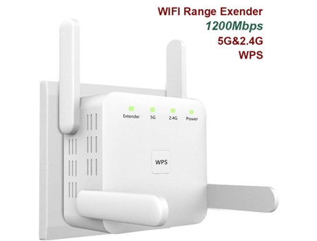 Extensor WiFi de 5 Ghz, amplificador WIFI inalámbrico de largo alcance, adaptador AC1200, amplificador Wi-Fi de 1200Mbps, repetidor de señal Wi-Fi ...