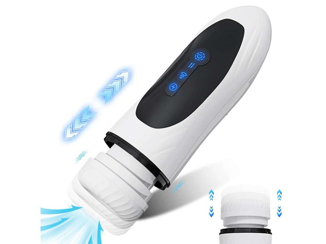 Taza Masturbadora Masculina De Succin Telescpica Automtica (blanca)