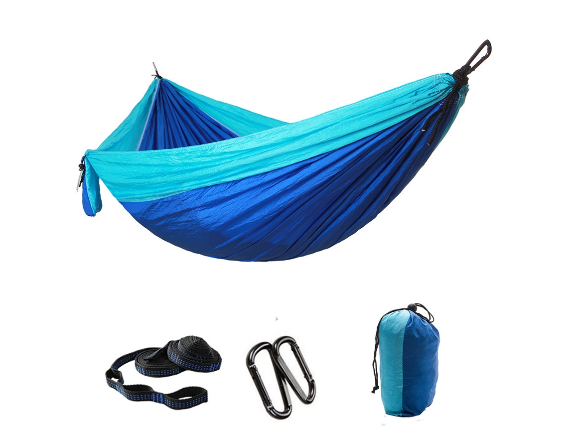 Hamaca Portátil Individual Adecuada Para Acampar Al Aire Libre Y Viajes Azul Celeste Siurn