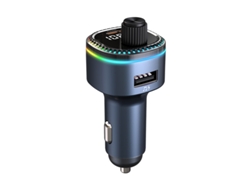 Transmisor de FM YIZHOOD C58 Bluetooth 5.3 MP3 inalámbrico Manos libres Llamada Dual USB PD Cargador rápido Rueda de rodillo negro