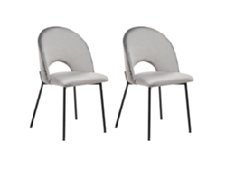 Conjunto de 2 cadeiras de refeição retro BELIANI Covelo de Veludo Cinzento 46x45x84