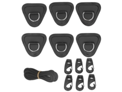 Jinwei-set De 6 Parches Anillos D Con Cuerda Elástica De Pvc Para Barcos Hinchables Kayaks Tablas De Surf Paddle Boards Negro