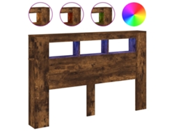 Maison Exclusive - Cabecero Led Madera Ingeniería Roble Ahumado 160x18,5x103,5 Cm