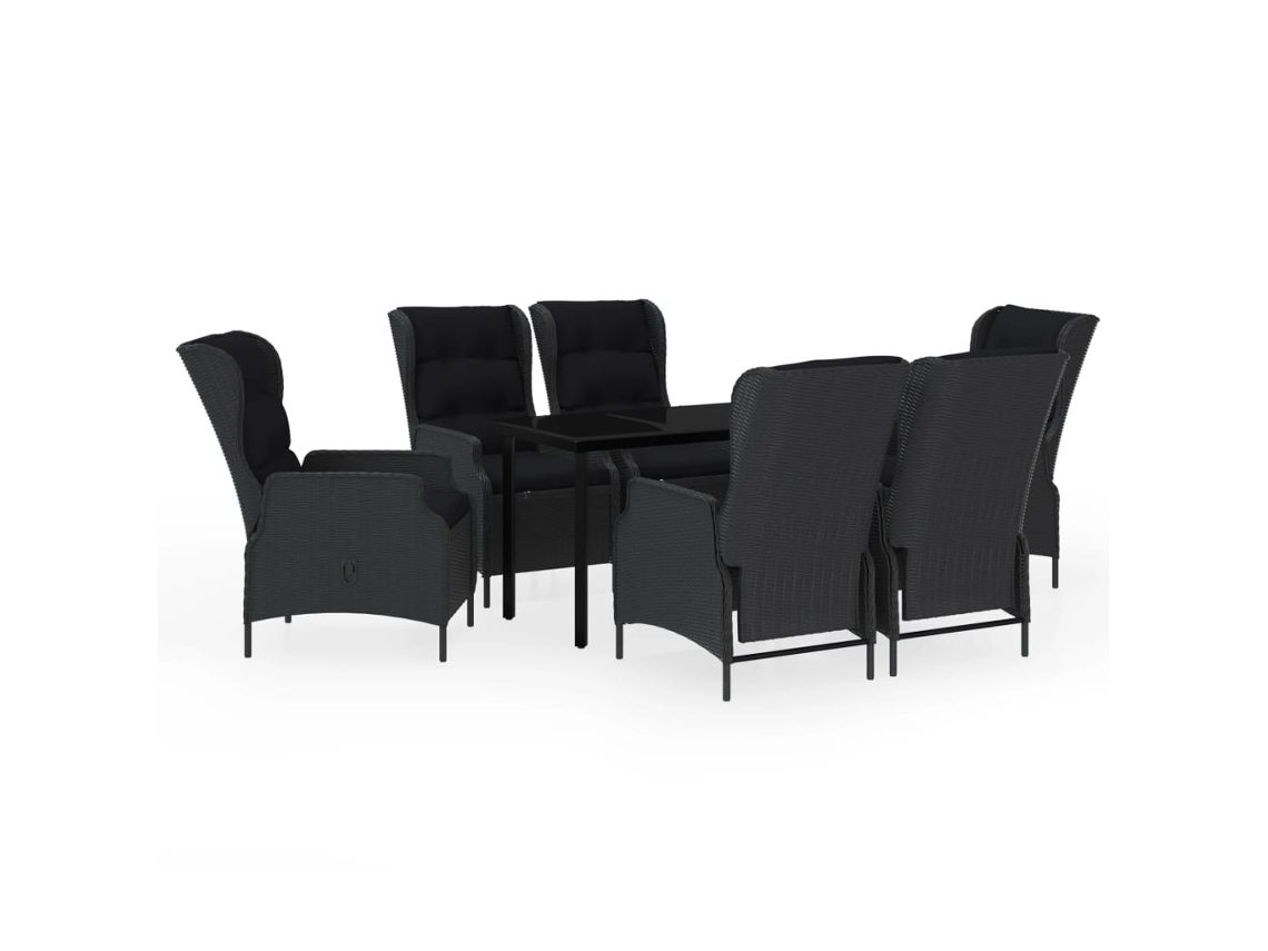 Maison Exclusive - Juego De Comedor De Jardín 7 Piezas Gris Oscuro