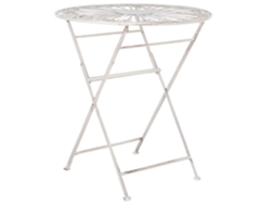 Mesa de exterior BELIANI Scafa de Hierro Blanco 45x51x77