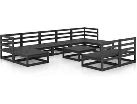 Conjunto 10 de muebles de jardín VIDAXL madera maciza de pino