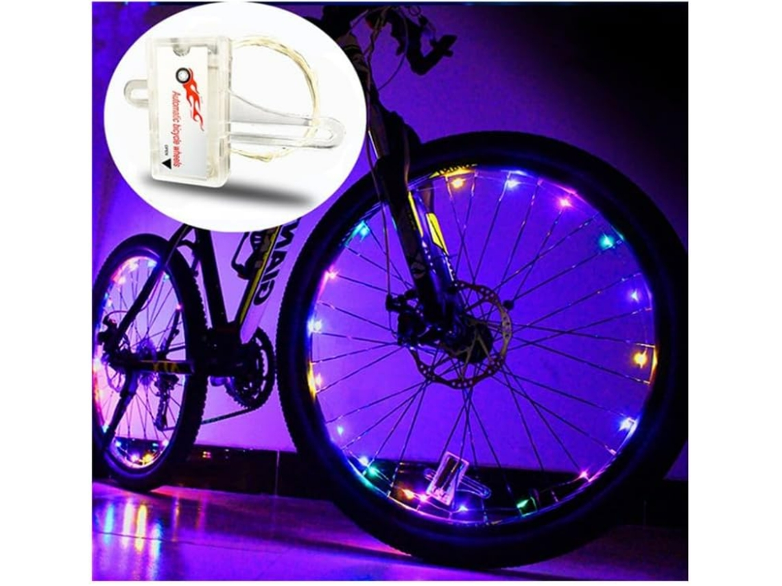 Luces Led para rueda de bicicleta, luces ultrabrillantes impermeables para radios de bicicleta, tira de luces de advertencia de seguridad para neumáticos para BISBISOUS