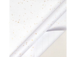 Papel de regalo navideño Chrui Design Blanco y Dorado, 43 cm x 10 m