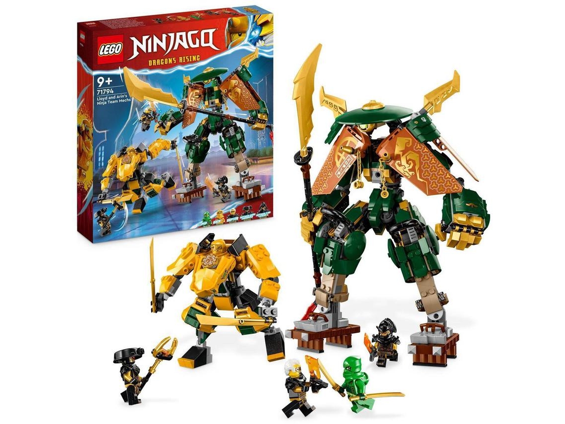 LEGO NINJAGO: Mechs da Equipa Ninja de Lloyd e Arin – set de construção com 2 robôs de batalha (764 peças)