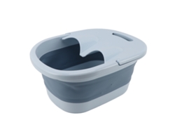 Lavabo plegable para pies con masaje de puntos de acupuntura, de silicona PP, para remojo de pies, color azul